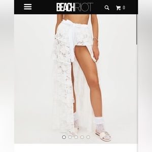 NBW Beach Riot STEPHANIE SKIRT WHITE LACE - Small